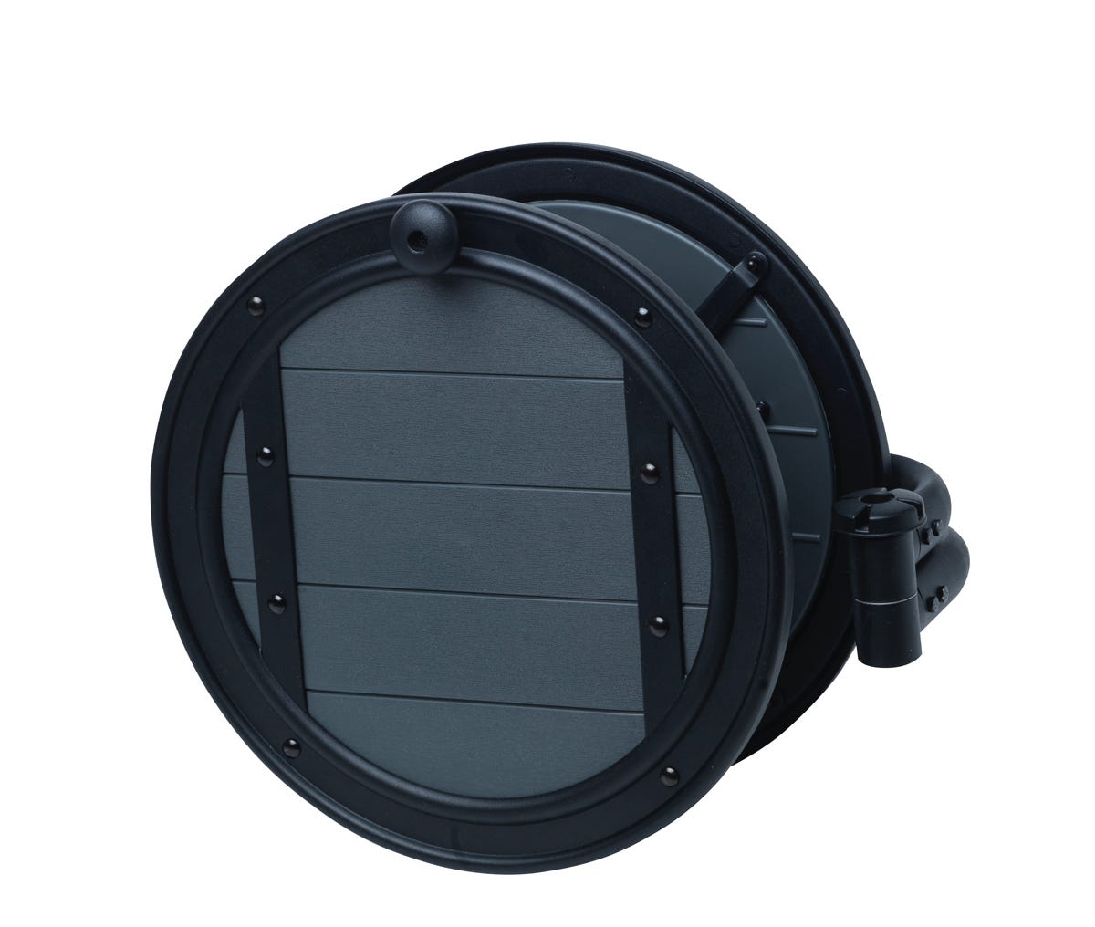 Wall-Mount Pivoting Hose Reel, metal structure