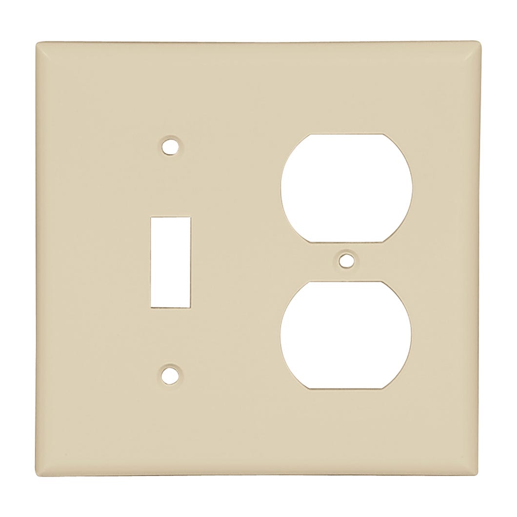 Wall plate 1 switch toggle/ 1 receptacle