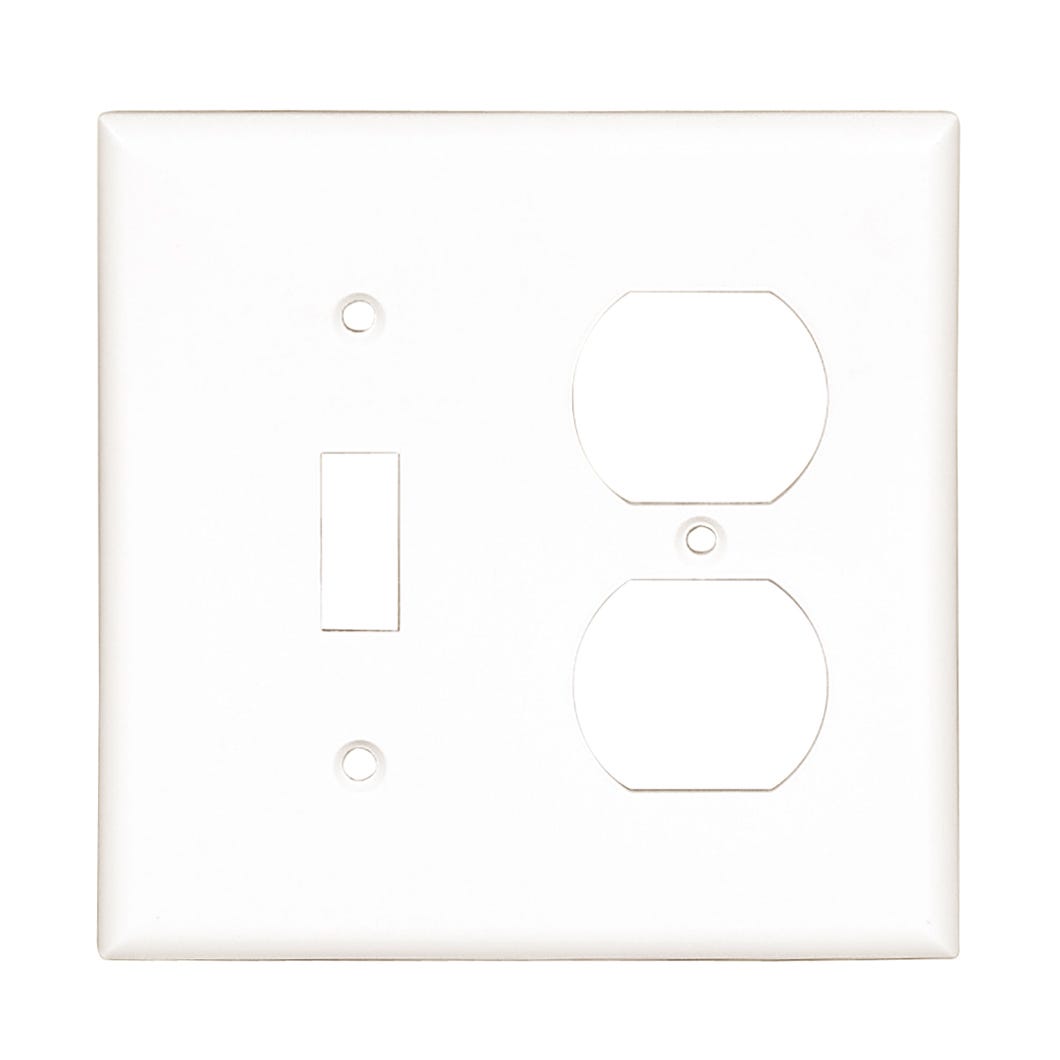Wall plate 1 switch toggle/1 receptacle - 2 gangs