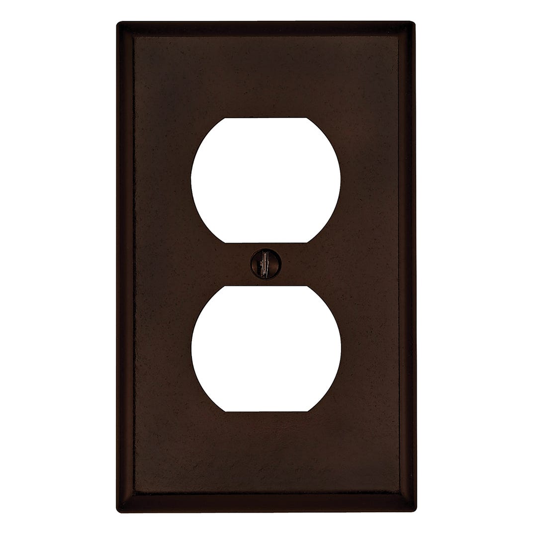 Wall Plate 1 Double Socket, Brown