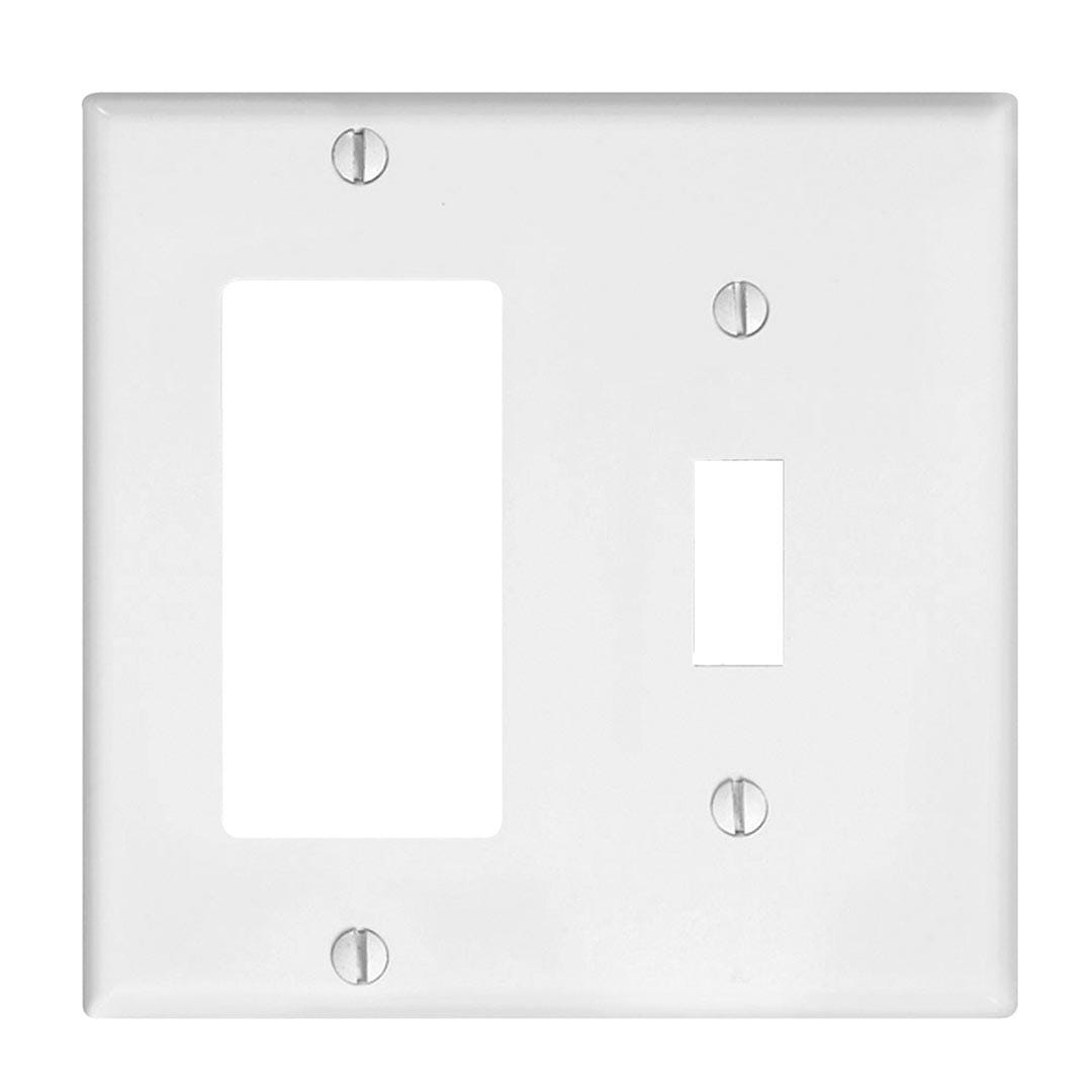 Wall plate toggle/decorator switch - 2 gangs