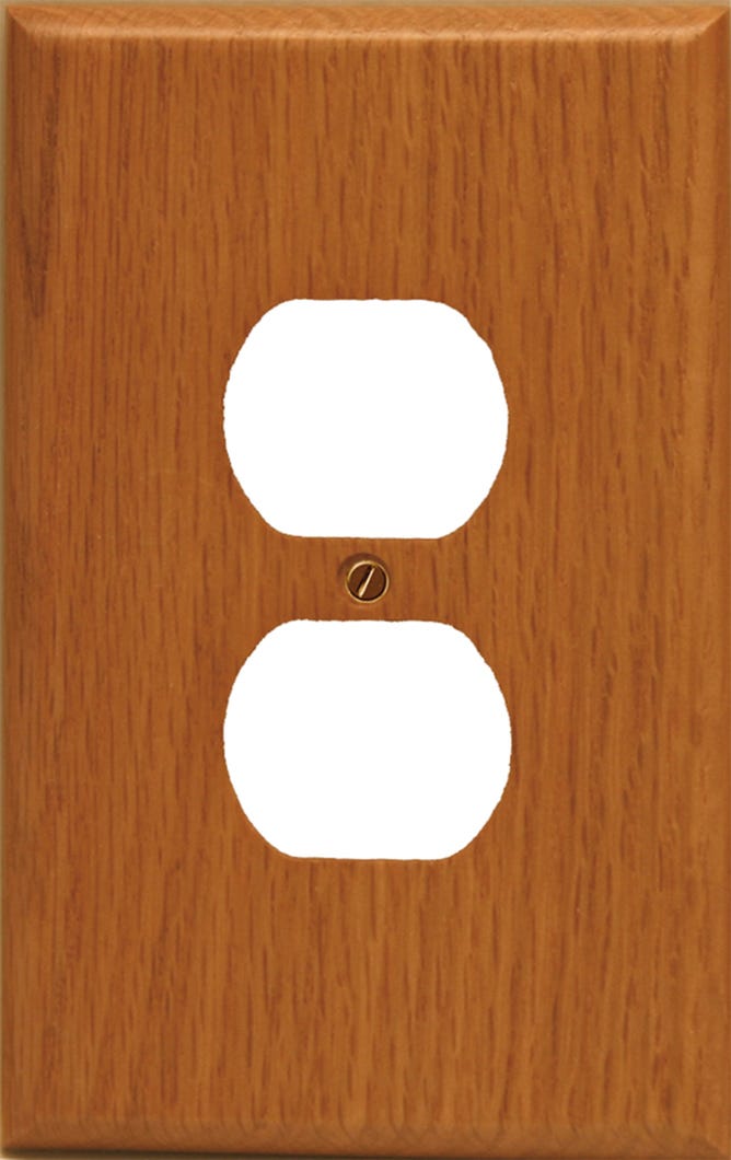 Wall Plate Traditional Wood, Duplex