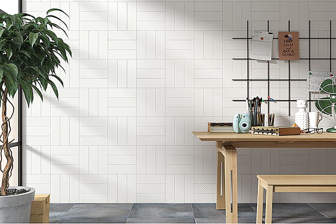 NEW YORK Ceramic Tile, 4 in. x 12 in., Matte White
