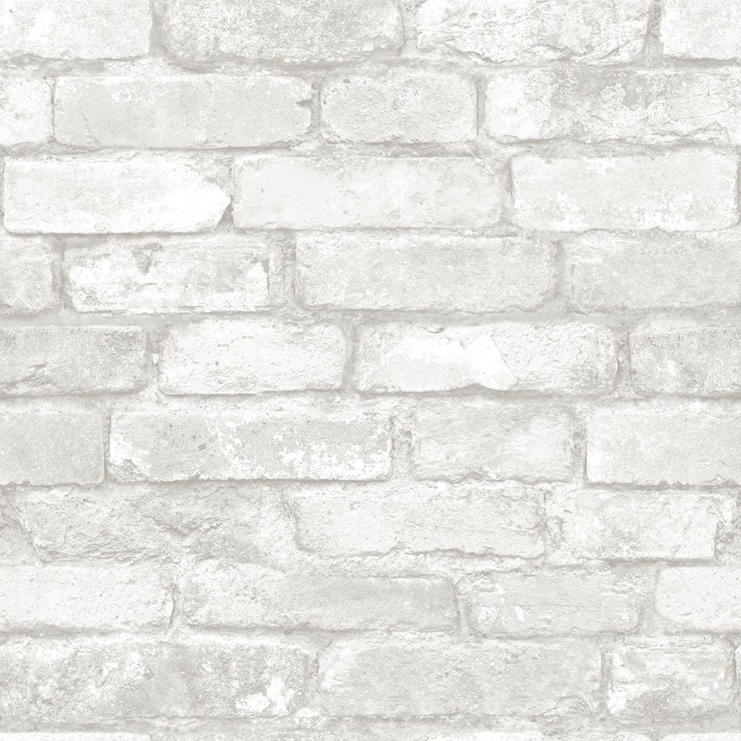 Brick Peel & Stick Wallpaper, White & Grey