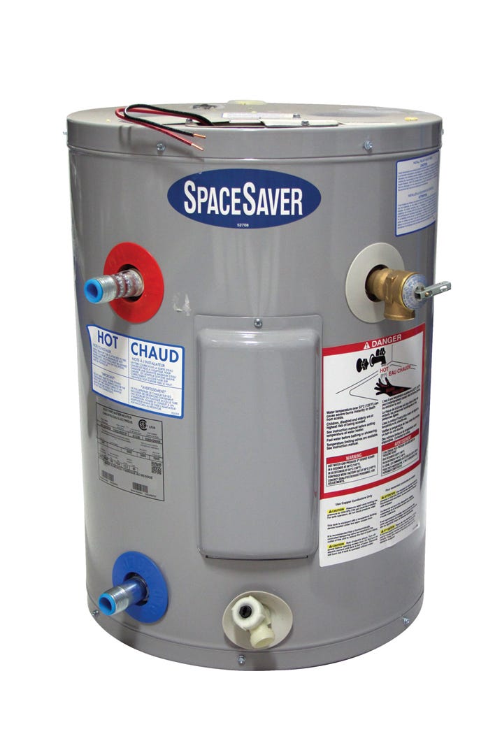 Electric Water Heater, Bottom Entry, 6-Year, 240V, 22 Gal