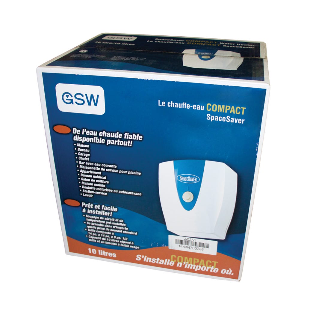Electric Water Heater, Top Entry, 6-Year, 120V, 2 Gal