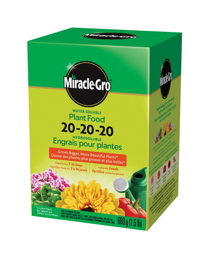 Miracle Gro 20-20-20 Water Soluble Plant Food, 680G