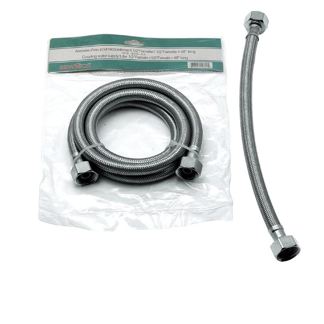 Water Supply Tube-in.ox Steel Flexible, 1/2-in. X 1/2-in. X 36-in.