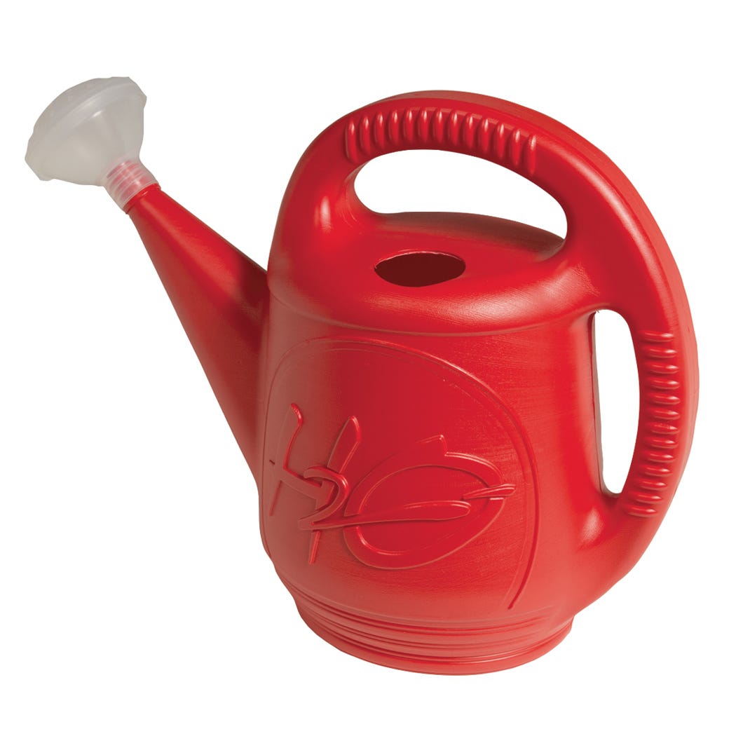 H2O Watering Can, Plastic, Red, 7.6 L