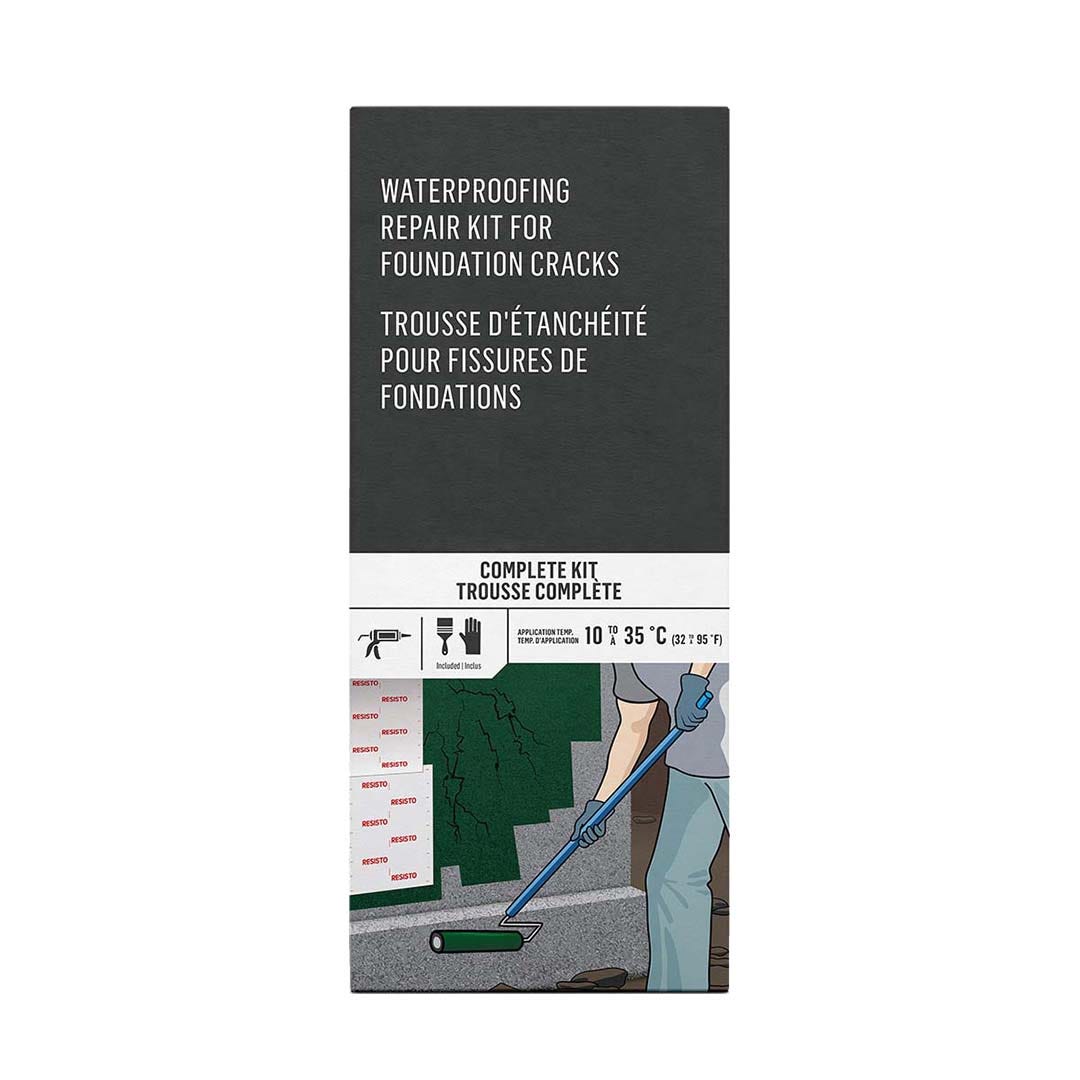 Waterproofing repair kit for foundation cracks