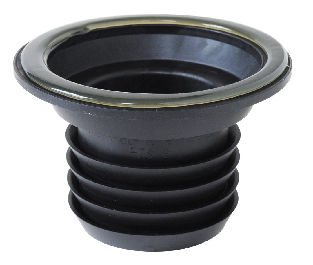 Wax free toilet seal for plastic / copper or cast iron pipe
