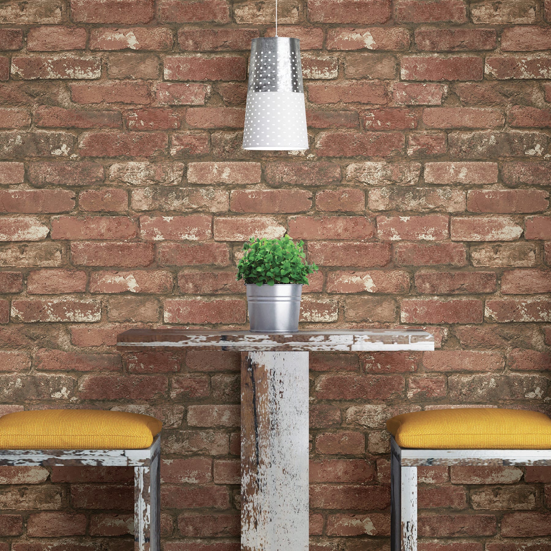 West-End Brick Peel & Stick Wallpaper, Red
