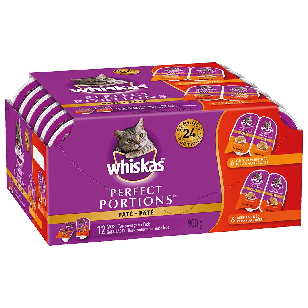 PERFECT PORTIONS Wet Adult Cat Food, Chicken Flavor and Beef Flavor