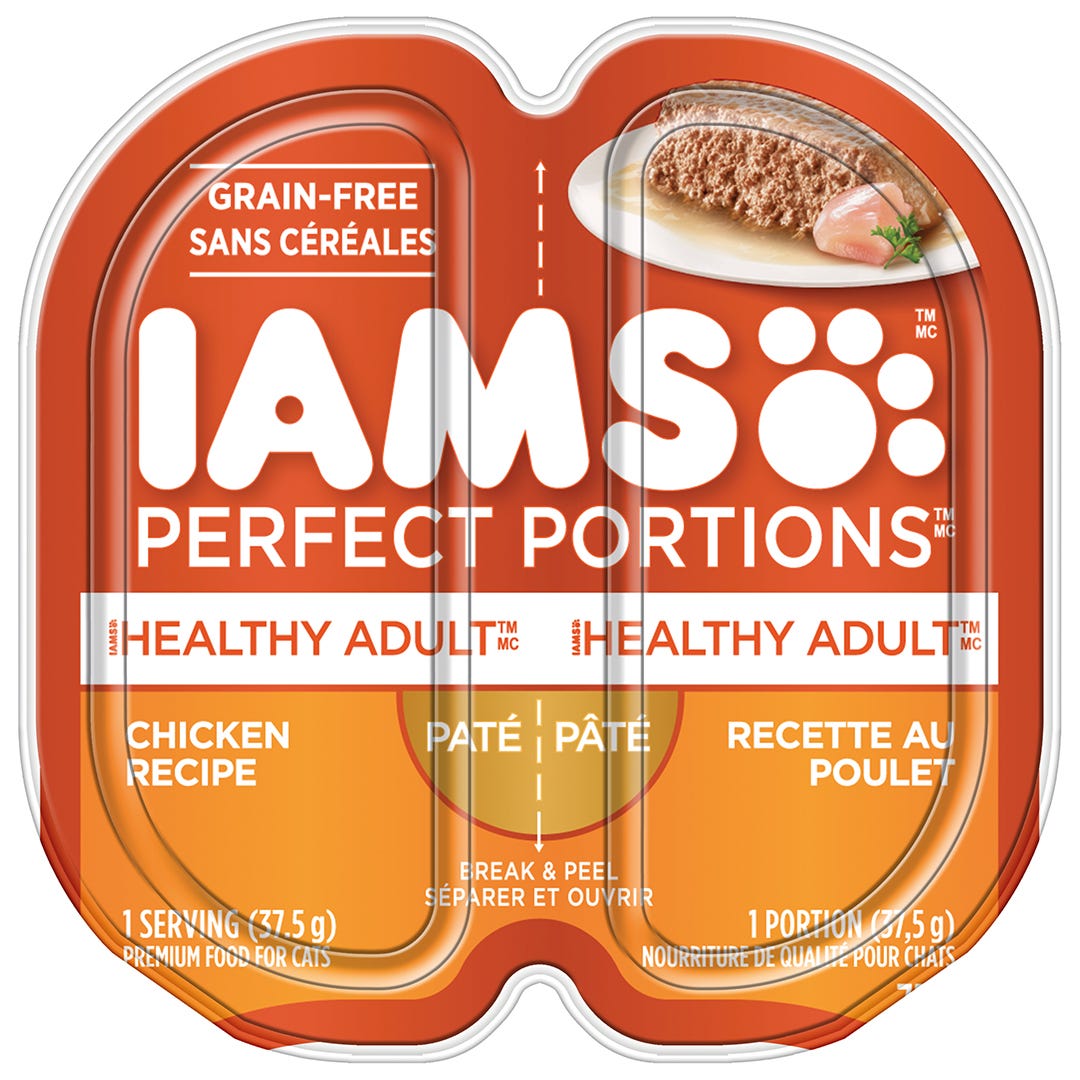 PERFECT PORTIONS Wet Food for Adult Cat, Chicken Paté Flavour Grain-Free