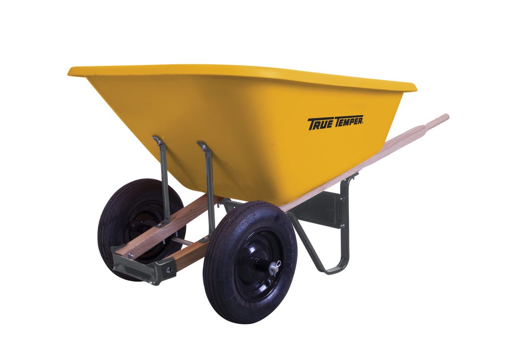 True Temper Landscaper Wheelbarrow, 6 Cu.Ft, Black