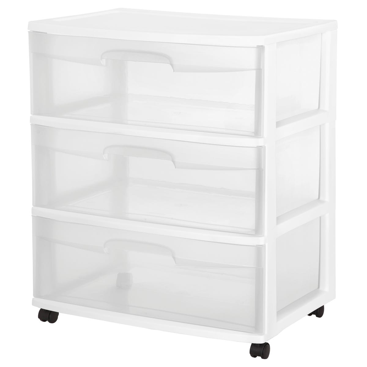 Wide 3 drawer cart