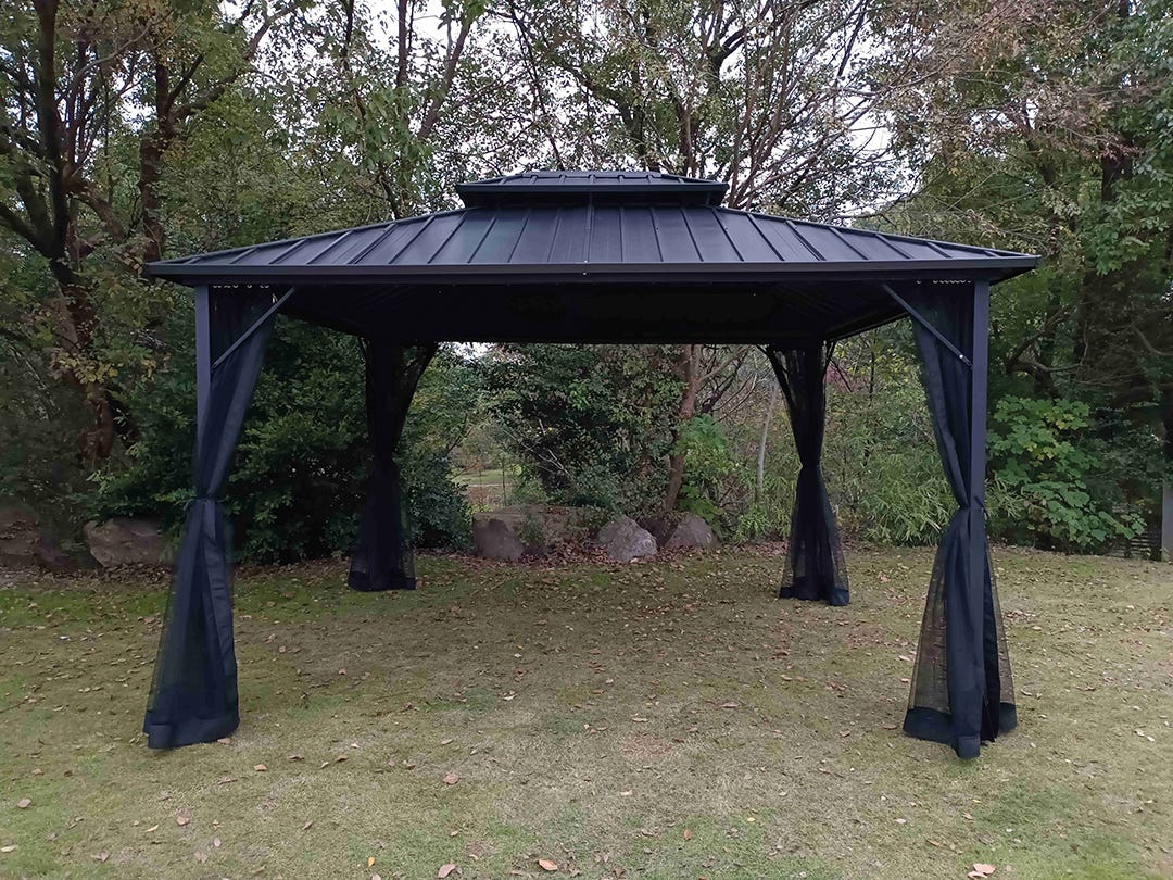 WINDSOR Double Metal Roof Gazebo, 10 ft. x 12 ft.