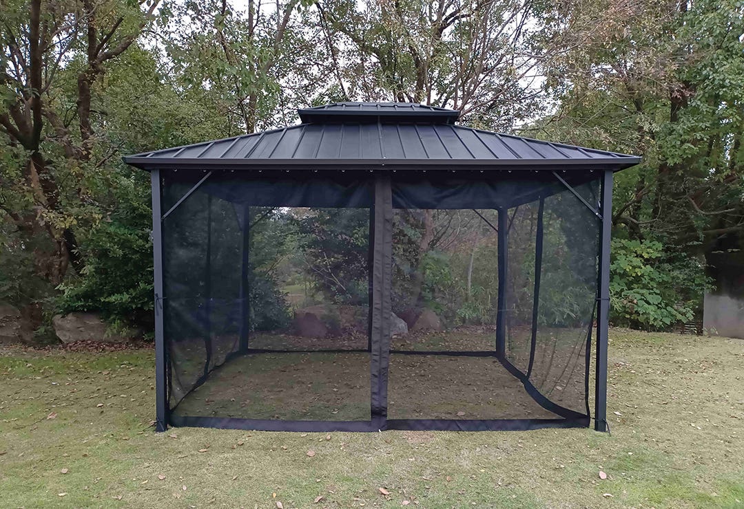 WINDSOR Double Metal Roof Gazebo, 10 ft. x 12 ft.