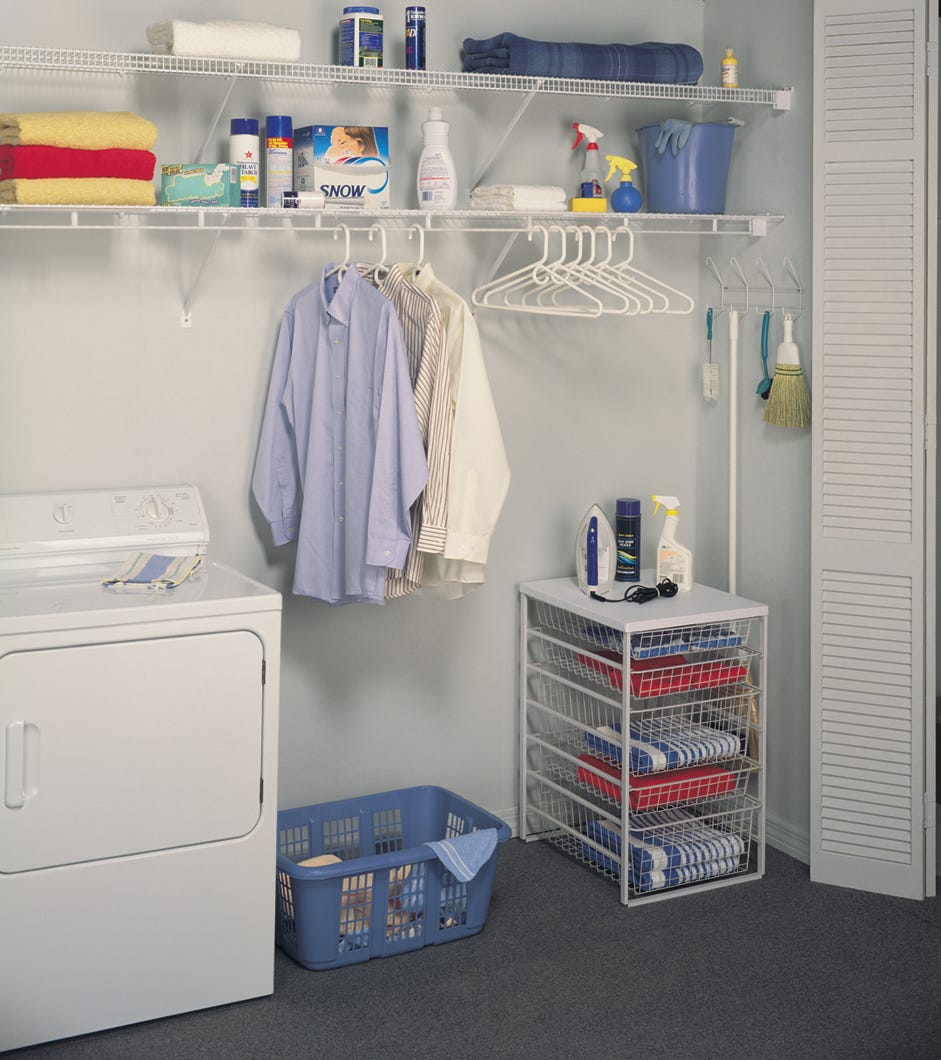 Wardrobe Wire Shelf, 8 ft. x 12 in., white