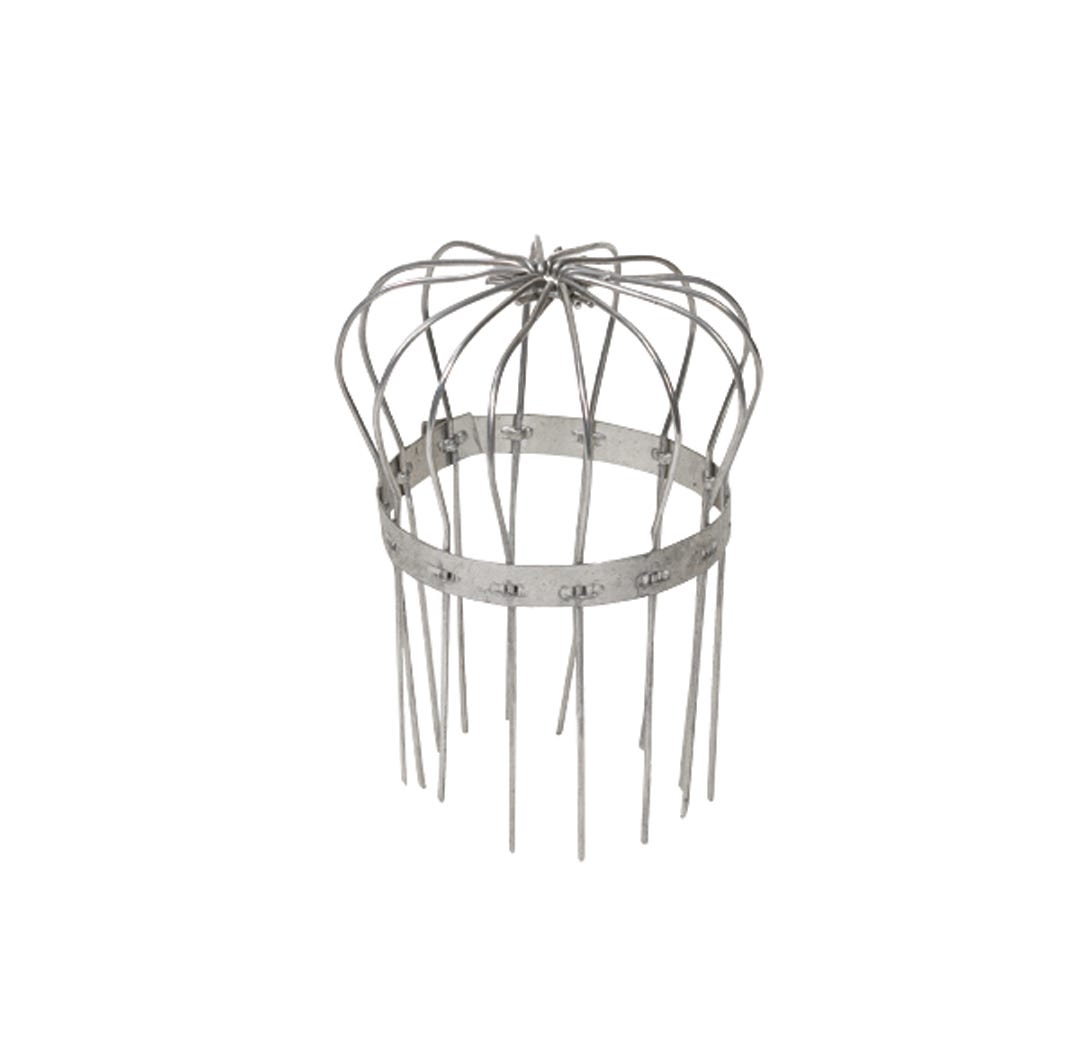 Wire strainer galvanized round for gutter 4 in