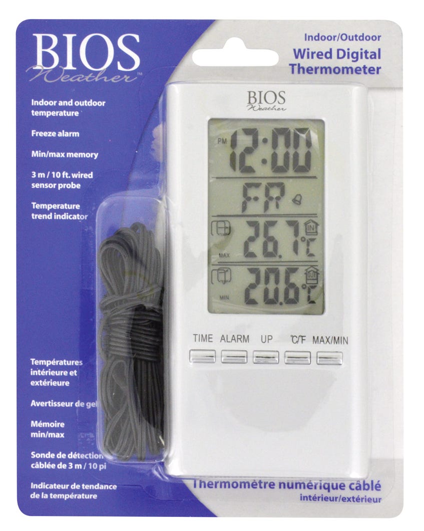 Wired Digital Indoor/Outdoor Thermometer °C/°F