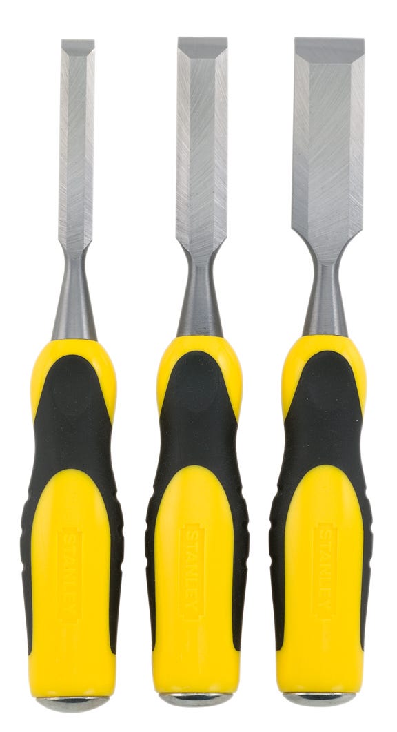 Wood Chisel Set Carbon-Steel Blade 9-in., 1/2-in., 3/4-in., 1-in.