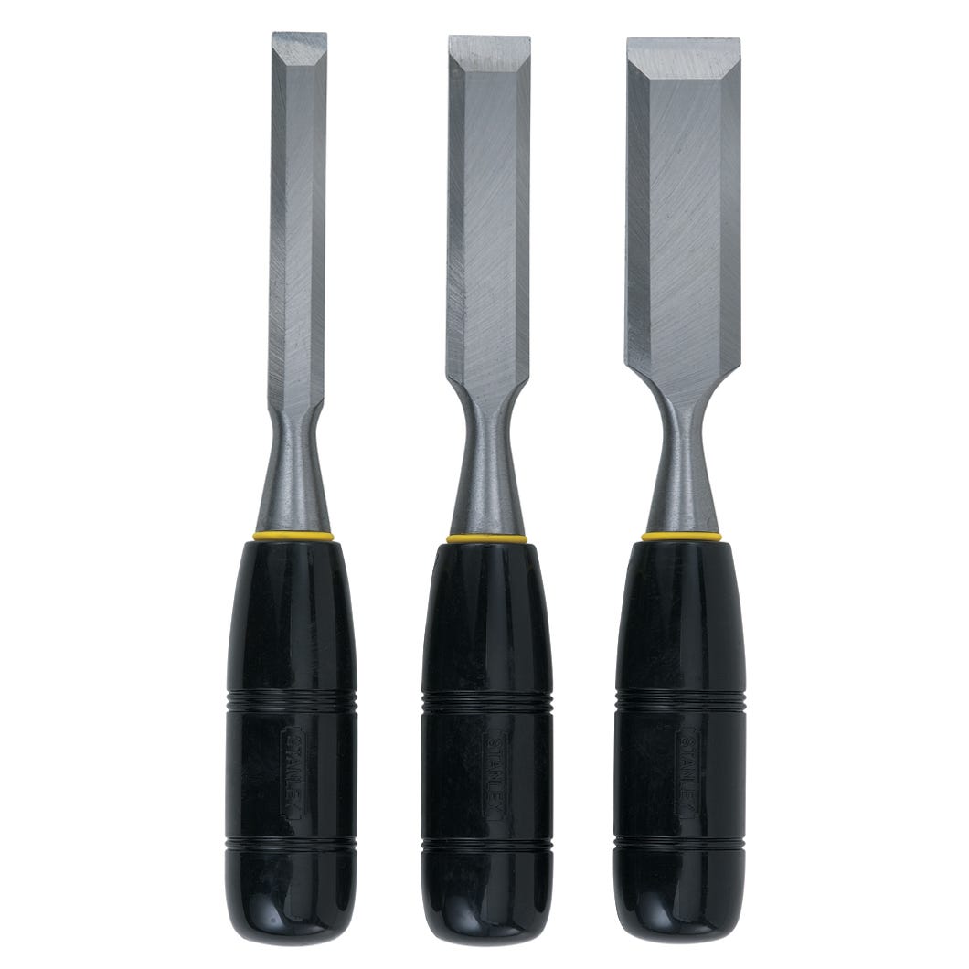 Wood Chisel Set, Steel Blade, 1/2-in., 3/4-in., 1-in.