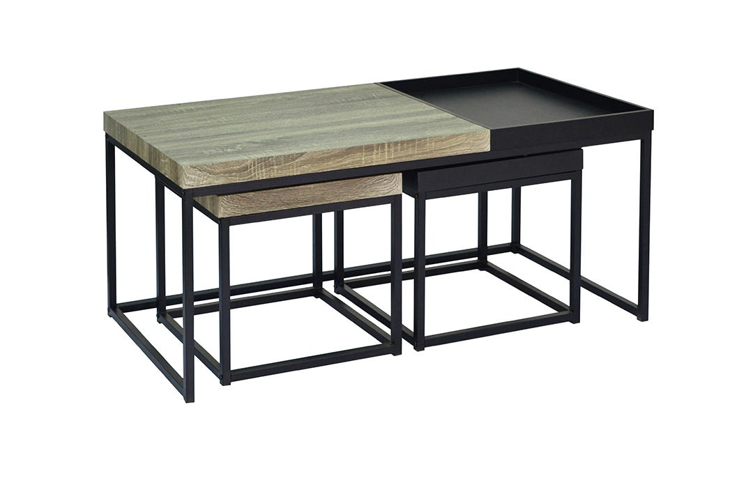 3-Piece Coffee Table Set, Grey