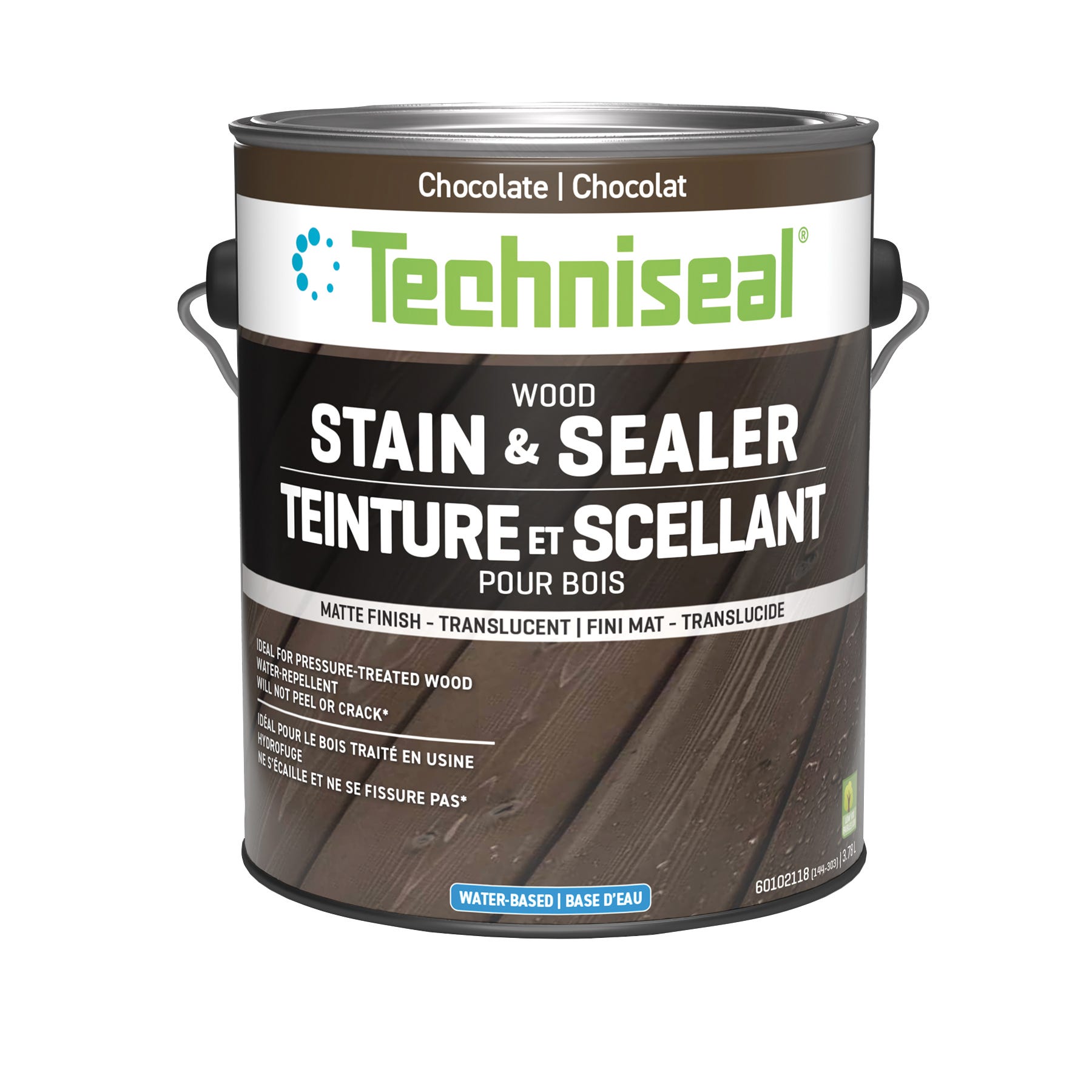 Wood Protector Maintenance-Free, Matte Finish, Chocolate, 3.78 L