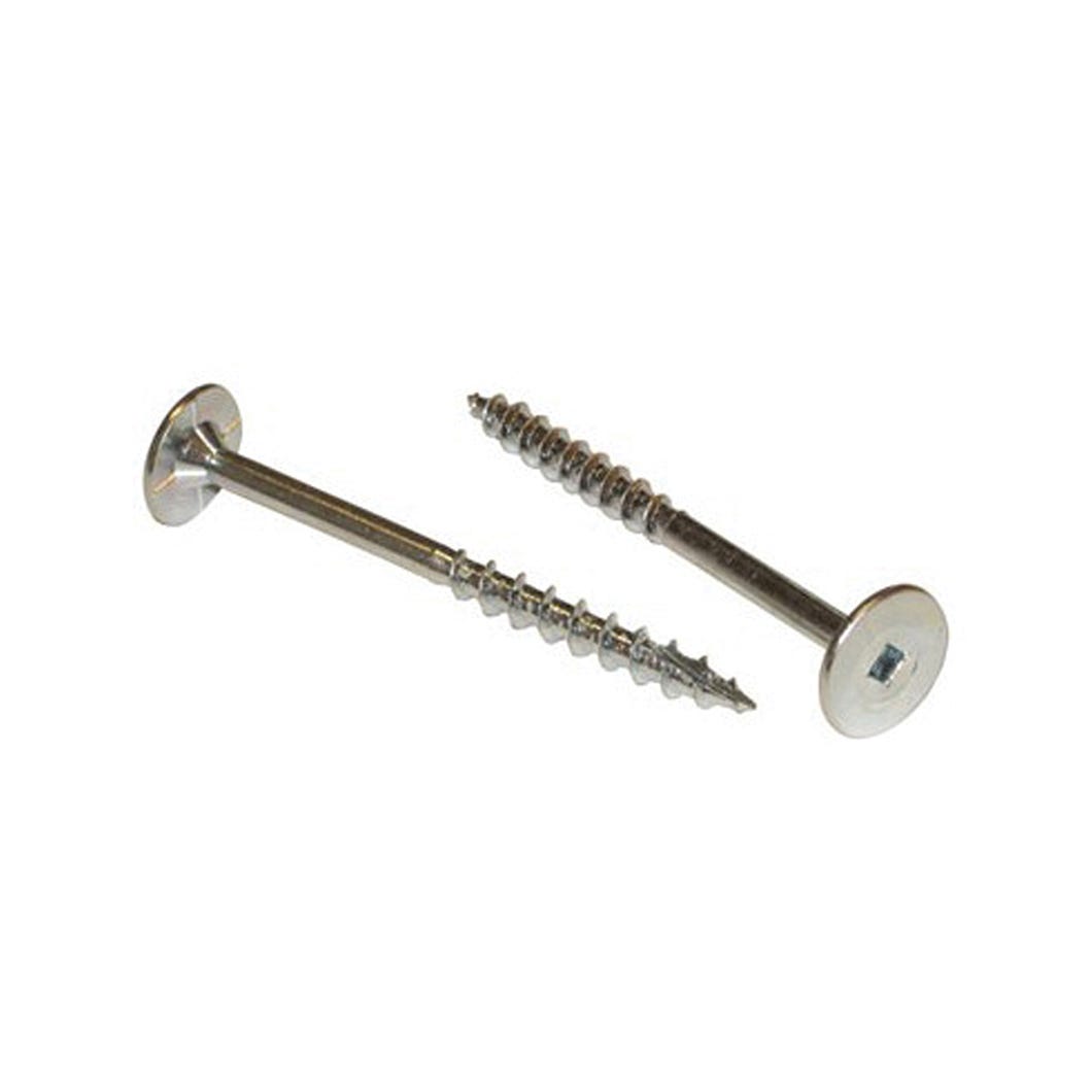 Zinc Powerhead Wood Screw, Square Drive, #10 X 3-in., 30/Pack