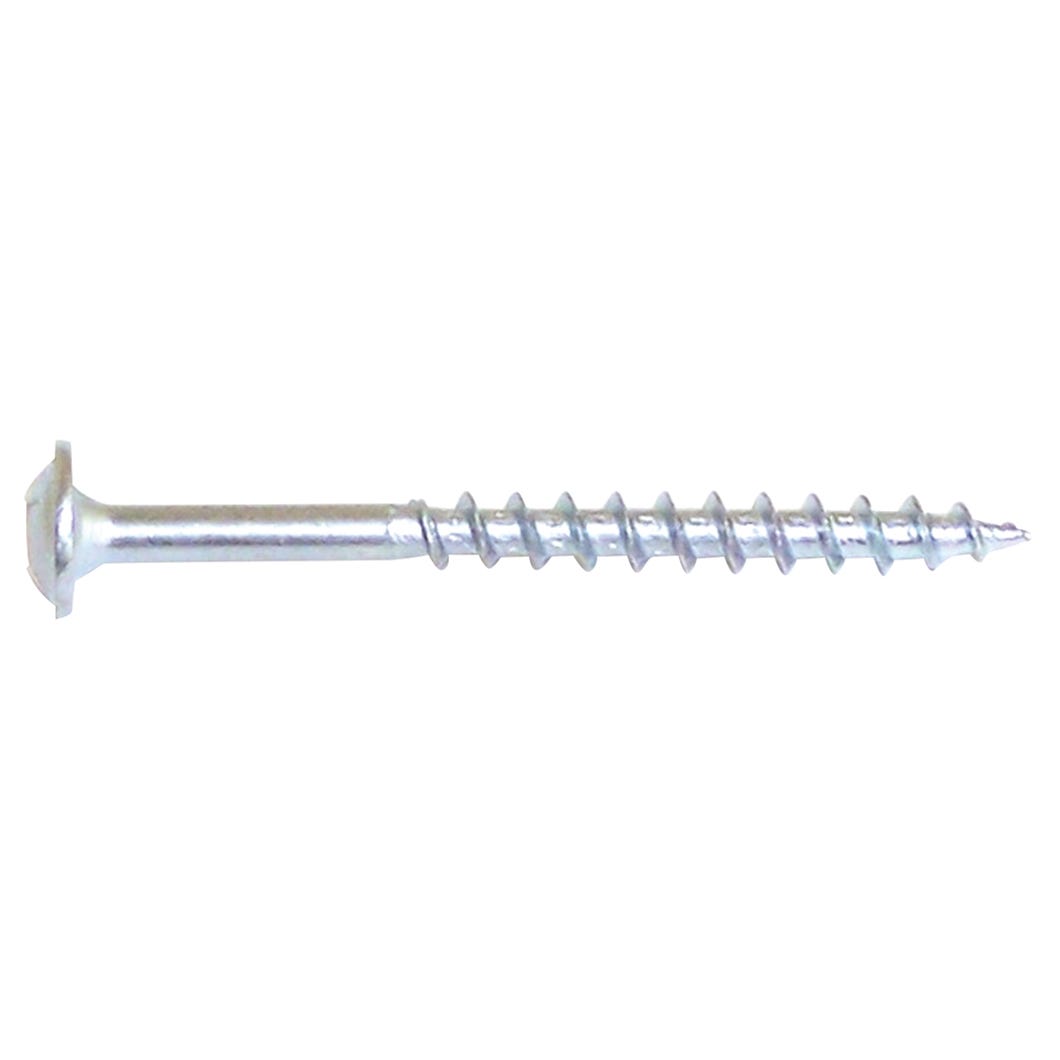 Wood Screw, Pan Washer Head, Square Drive, Zinc, #8 X 3-in., 100/Pack