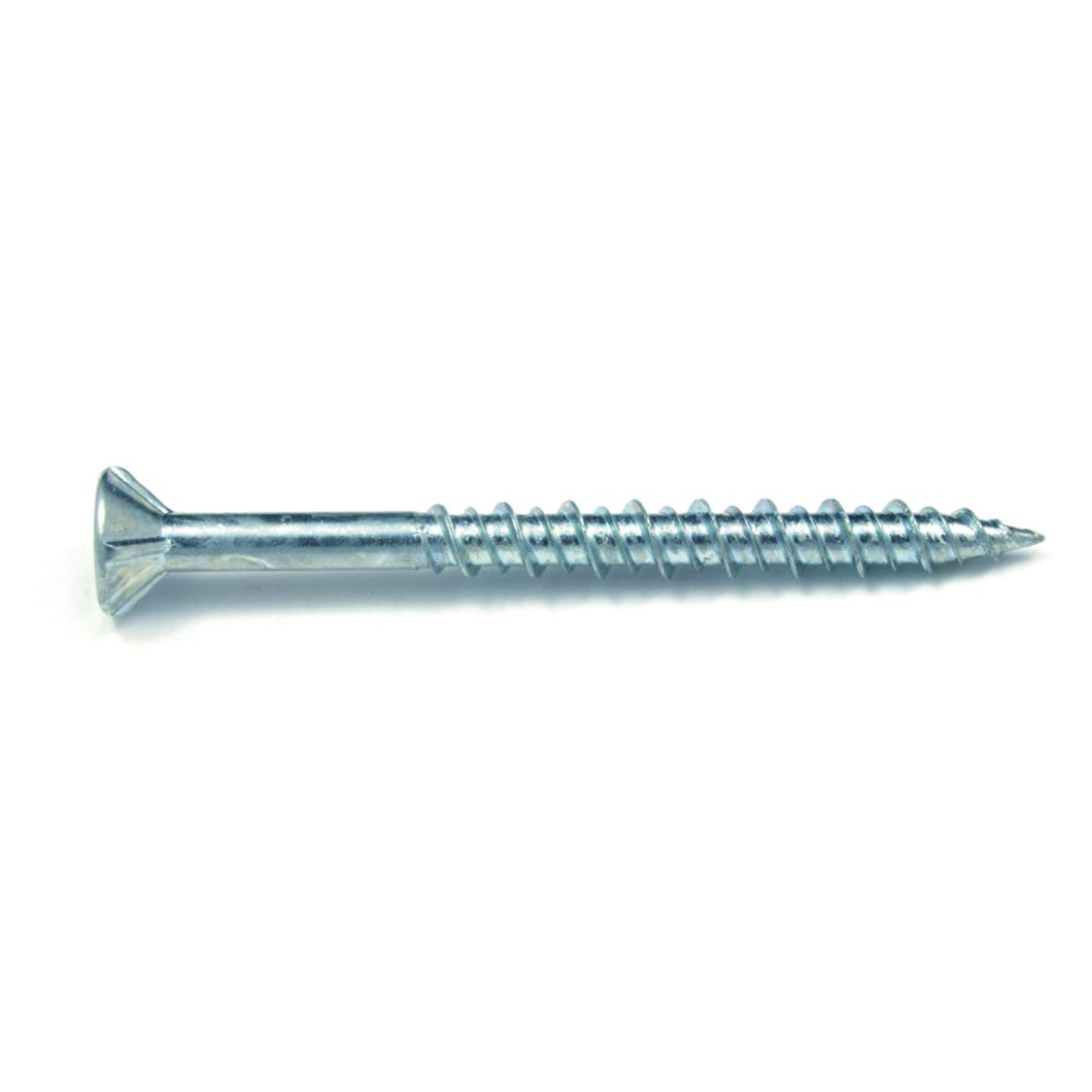 Flat Head Wood Screw, Zinc Plated, with Nibs/Square Drive, #8 X 2 1/2-in., 100/Pack