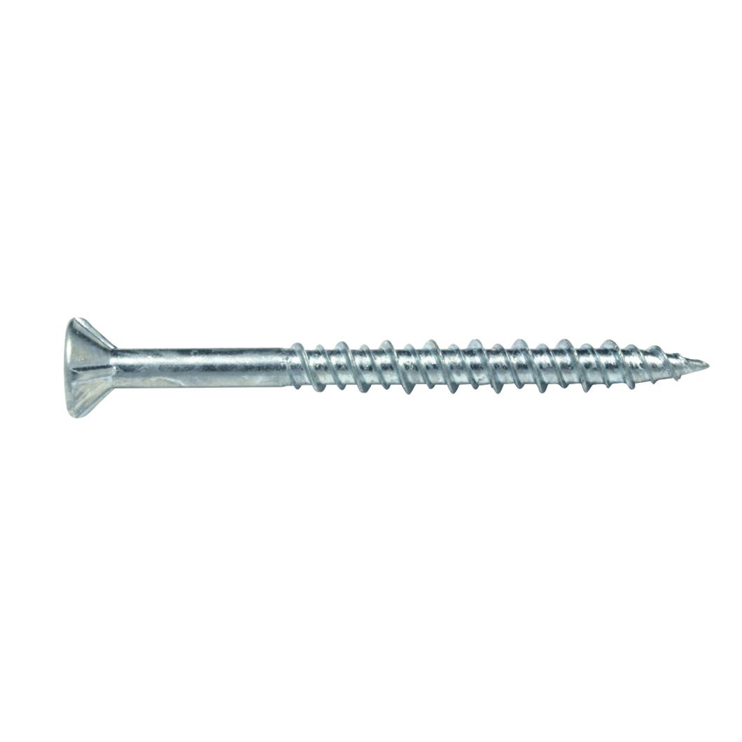 Flat Head Wood Screw with Nibs, #8 X 3-in., 100/Pack