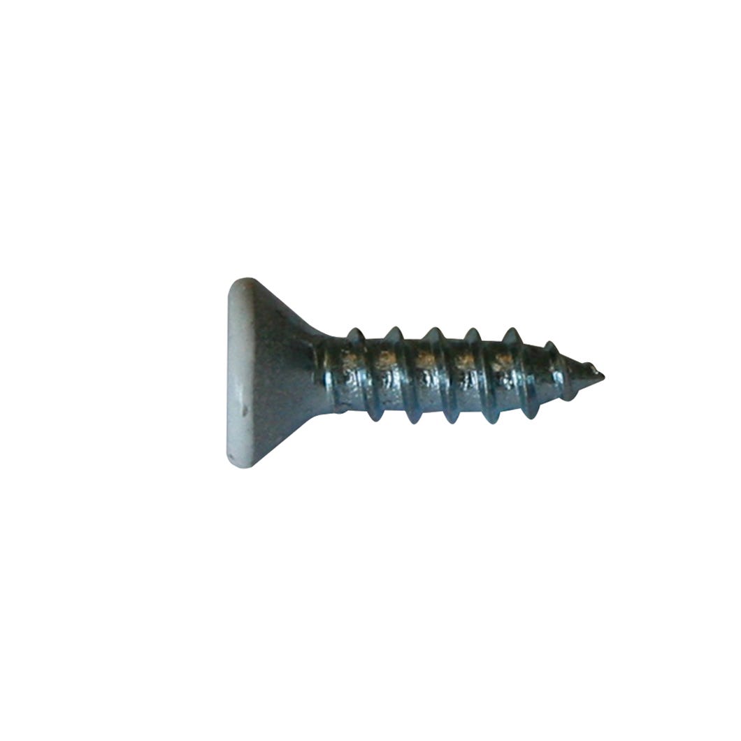 Wood Screw White Round Head, #8 X 1 1/4-in., 8/Pack