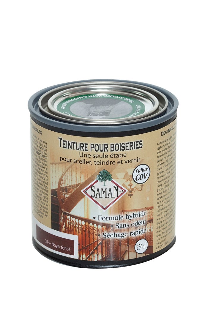Wood Stain for Fine Wood, Alkyde, Dark Walnut, 236 ml