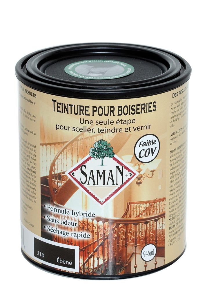 Wood Stain for Fine Wood, Alkyde, Ebony, 946 ml